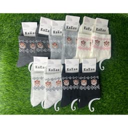 Tất Nữ Cổ Cao Chất Cotton Mềm Mại Hoạ Tiết Gấu Thổ Cẩm Siêu Xinh 7