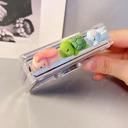 [CÓ SẴN] Ốp Z FLIP 8 - Z FLIP 6 - Z FLIP5 - FLIP7 5G trong suốt nhựa cứng charm dễ thương cute kèm thanh bảo vệ bản lề 2