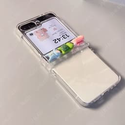 [CÓ SẴN] Ốp Z FLIP 8 - Z FLIP 6 - Z FLIP5 - FLIP7 5G trong suốt nhựa cứng charm dễ thương cute kèm thanh bảo vệ bản lề 3