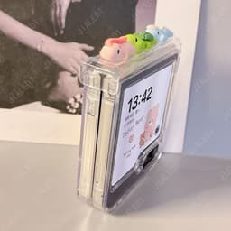 [CÓ SẴN] Ốp Z FLIP 8 - Z FLIP 6 - Z FLIP5 - FLIP7 5G trong suốt nhựa cứng charm dễ thương cute kèm thanh bảo vệ bản lề 6