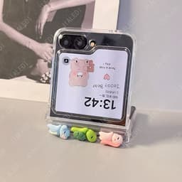 [CÓ SẴN] Ốp Z FLIP 8 - Z FLIP 6 - Z FLIP5 - FLIP7 5G trong suốt nhựa cứng charm dễ thương cute kèm thanh bảo vệ bản lề 7