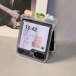 [CÓ SẴN] Ốp Z FLIP 8 - Z FLIP 6 - Z FLIP5 - FLIP7 5G trong suốt nhựa cứng charm dễ thương cute kèm thanh bảo vệ bản lề 8