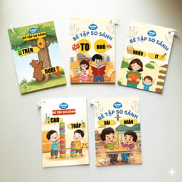 Thẻ Flash EVON BABY dạy bé tập nói - Thẻ A6 bé học nói mẫu câu chủ đề so sánh EVON 1