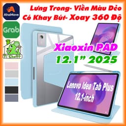 [Xoay 360 Độ] Bao Da MTB Lenovo IDEA TAB PLUS/ K12/ Xiaoxin PAD 12.1" 2025 TB365FC Lưng Cứng Trong Suốt Viền Dẻo 1