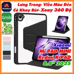 [Xoay 360 Độ] Bao Da MTB Xia0mi Mi PAD MINI / Redmi K PAD 8.8" 2025 Lưng Cứng Trong Suốt Viền Dẻo 1