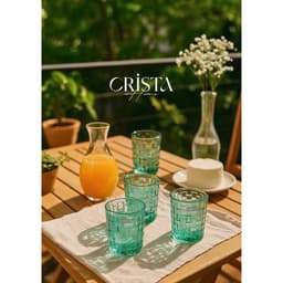 BỘ 06 CỐC VÂN CARO 280ml CRISTA HOEM 60201– DECOR- QUÀ TẶNG CAO CẤP 7
