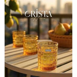 BỘ 06 CỐC VÂN CARO 280ml CRISTA HOEM 60201– DECOR- QUÀ TẶNG CAO CẤP 5