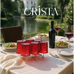 BỘ 06 CỐC VÂN CARO 280ml CRISTA HOEM 60201– DECOR- QUÀ TẶNG CAO CẤP 8