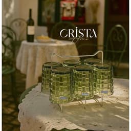 BỘ 06 CỐC VÂN CARO 280ml CRISTA HOEM 60201– DECOR- QUÀ TẶNG CAO CẤP 4