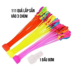 1-2-3 Set 111 Quả Bóng Bay Nước + Vòi bơm + Dây Chun   Vui Chơi, Kỉ Yếu, tắm biển[Family's house] 4