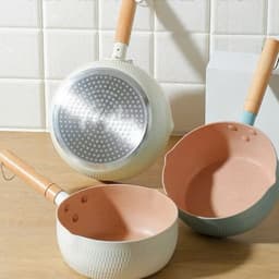 Chảo Lòng Sâu 18cm, Chống Dính Đáy Từ, Nồi Nấu Bột Cho Bé Đa Năng Đa Năng - Vân Đá Ceramic 9