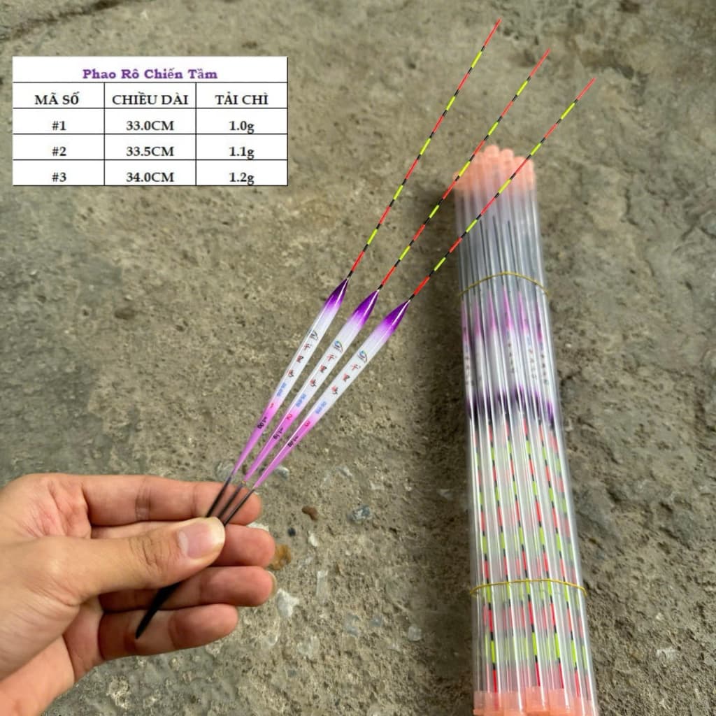 phao rô chiến tầm về nhiều , thông số g đều được in trên thân