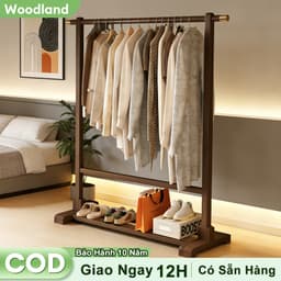 Giá Treo Quần Áo Kệ Treo Đồ Cổ Điển 2 Tầng Đa Năng Phù Hợp Mọi Không Gian Di Chuyển Dễ Dàng 1
