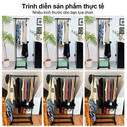 Giá Treo Quần Áo Kệ Treo Đồ Cổ Điển 2 Tầng Đa Năng Phù Hợp Mọi Không Gian Di Chuyển Dễ Dàng 2