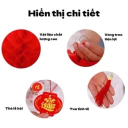 Combo 100 Đèn Lồng Đỏ Chữ Phúc DIDOOGLT Trang Trí Đám Cưới Lễ Hội Ngày Tết 9