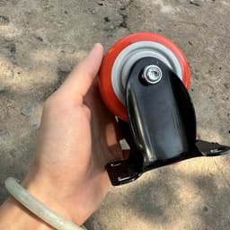  Bánh xe đẩy mạ điện tải trung màu đỏ bánh xe xoay, cố định PP 40mm, 50mm, 60mm, 70mm, 10mm 6
