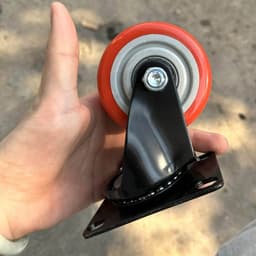  Bánh xe đẩy mạ điện tải trung màu đỏ bánh xe xoay, cố định PP 40mm, 50mm, 60mm, 70mm, 10mm 7