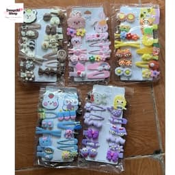 Vỉ 14 kẹp tóc sắc màu siêu yêu cho bé 6