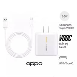 Sạc Nhanh Oppo  65W Super VOOC Type C, Củ Sạc Nhanh 65w + Dây Cáp Sạc cho Oppo, Realme 3