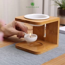Đế đựng nến tealight bằng gốm sứ dùng cho đèn xông tinh dầu & bếp xông thảo mộc tiện lợi sang trọng 8