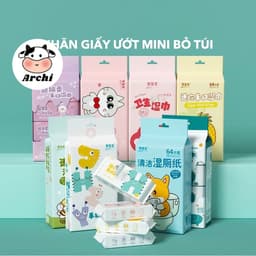Khăn giấy ướt Mini dễ thương bỏ túi tiện dụng( set 8 gói) 1