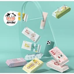 Khăn giấy ướt Mini dễ thương bỏ túi tiện dụng( set 8 gói) 2