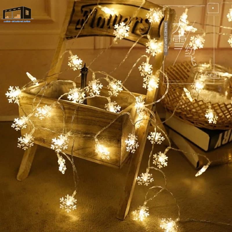 [XẢ KHO] Đèn led dây hình bông tuyết 3.6M 16 bóng