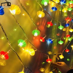 Đèn Led hình Đèn Lồng 8 khía dài 10M nhiều chế độ nhấp nháy treo cây trang trí Tết 1