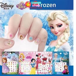 Dán móng tay giả trẻ em có gắn keo và tấm sticker dán móng hình công chúa cho bé, Quà tặng cho bé gái 7