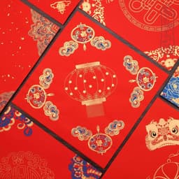 Dụng Cụ Thư Pháp [PHỦ SÁP-35 MẪU] 20 tờ Giấy Xuyến Chỉ Vuông Đỏ Viết Chữ Hoa Văn Loại Đẹp 5