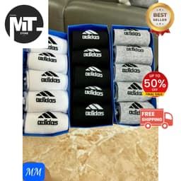 Sét 5 Đôi Tất A DI ĐÁT có 3 Màu Đen , Trắng , Xám 4
