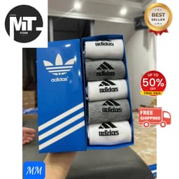 Sét 5 Đôi Tất A DI ĐÁT có 3 Màu Đen , Trắng , Xám 5