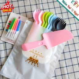 Set Dao Nĩa Dụng Cụ Cắt Chia Bánh Kem, Nĩa, Nến, Dĩa Giấy, Xẻng Bánh Sinh Nhật 1