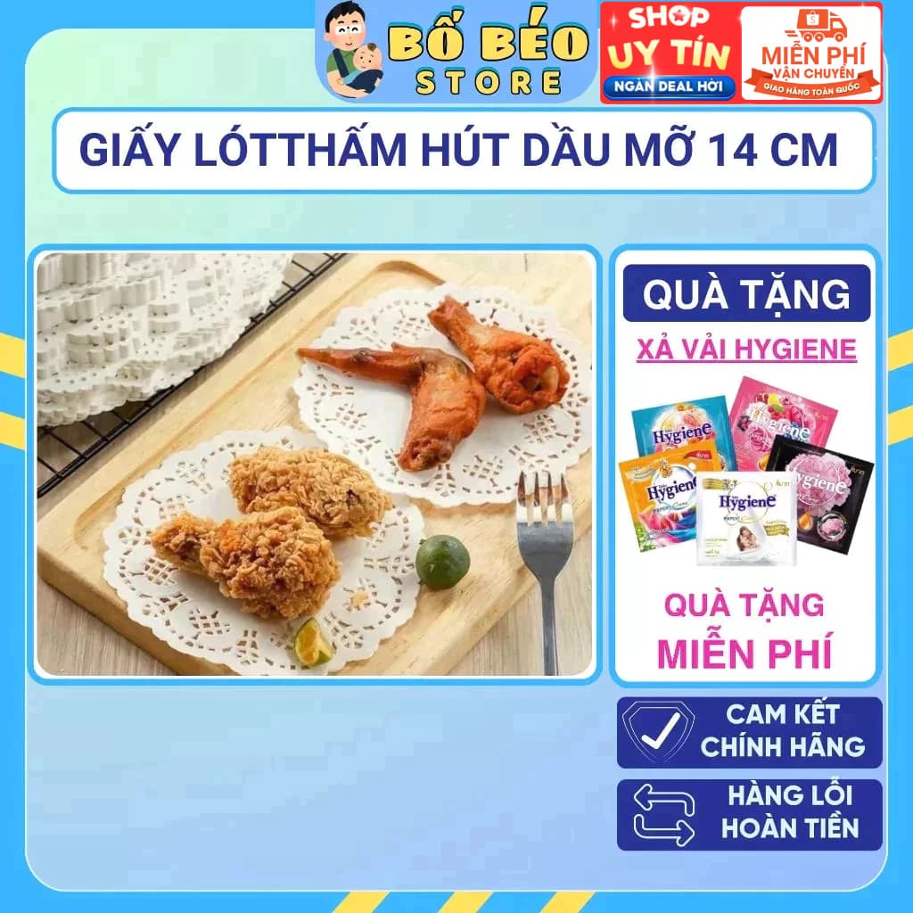 Giấy Thấm Dầu Mỡ Cao Cấp 14cm  Thấm Hút Siêu Mạnh Họa Tiết Đẹp (140 tờ)