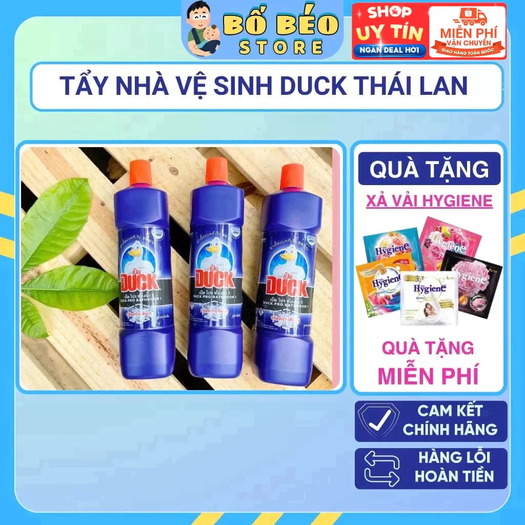 Nước tẩy nhà vệ sinh Duck Thái Lan, tẩy rửa nhà tắm, bồn cầu siêu mạnh, sạch bóng 900ml
