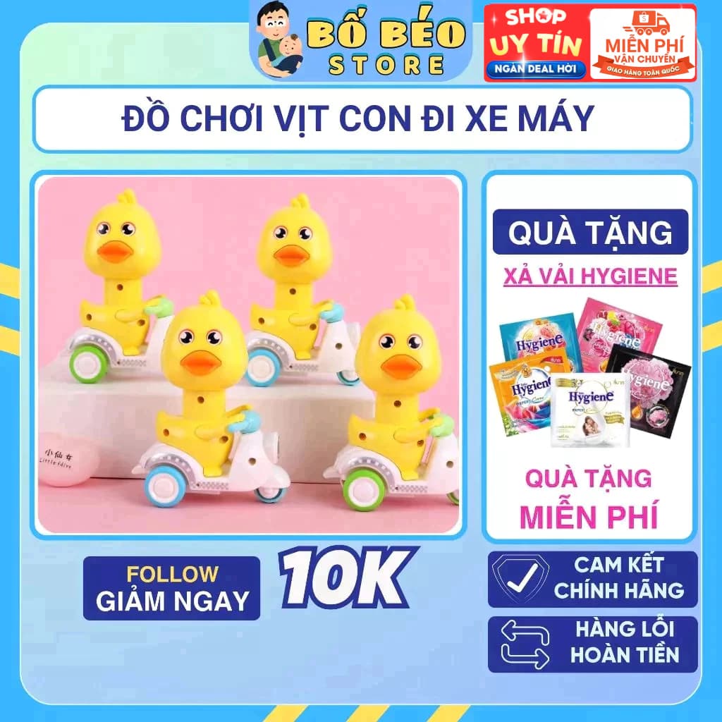 Đồ Chơi Vịt Con Đi Xe Máy Đáng Yêu, Ấn Là Chạy – Đồ Chơi Con Vịt Lái Xe Vespa Ngộ Nghĩnh