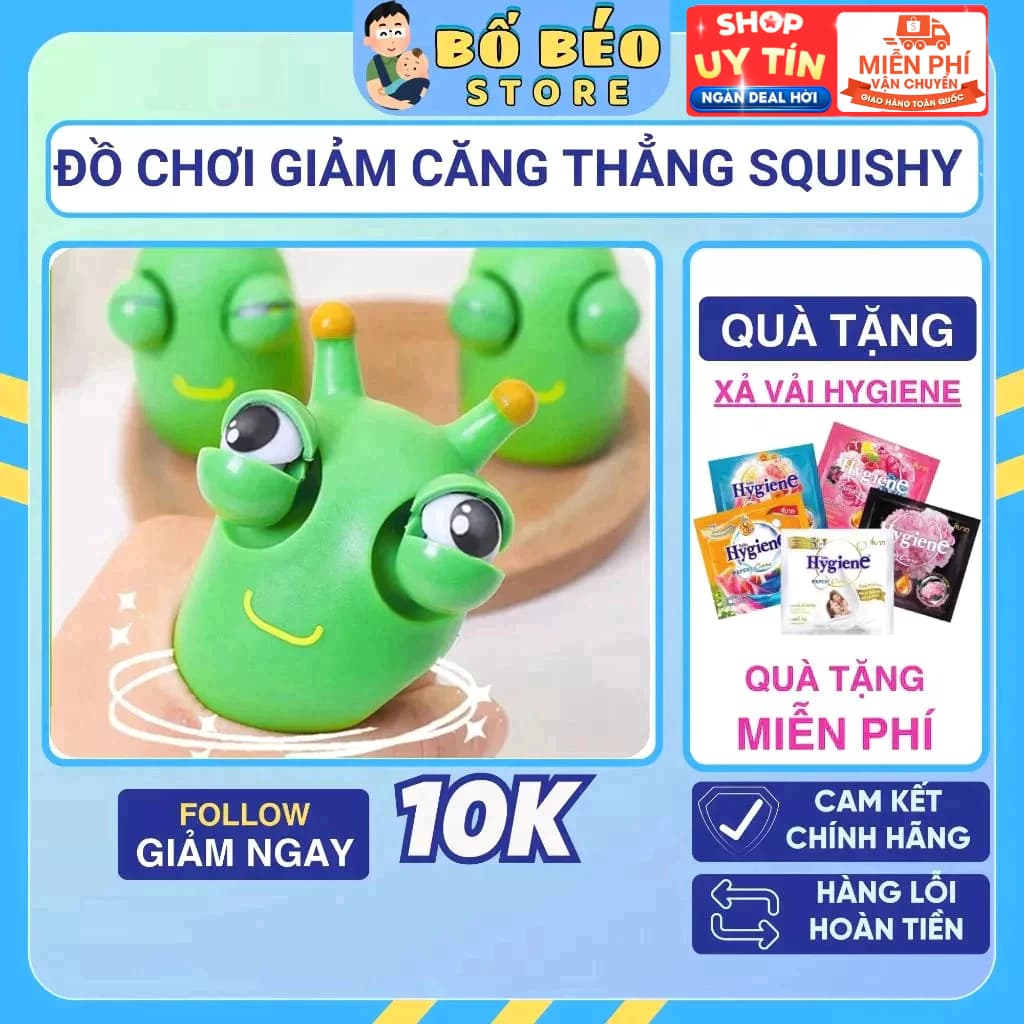 Đồ chơi giảm stress bóp mắt lòi, nắn bóp đàn hồi giảm căng thẳng hình chú rồng/ sâu xanh đáng yêu