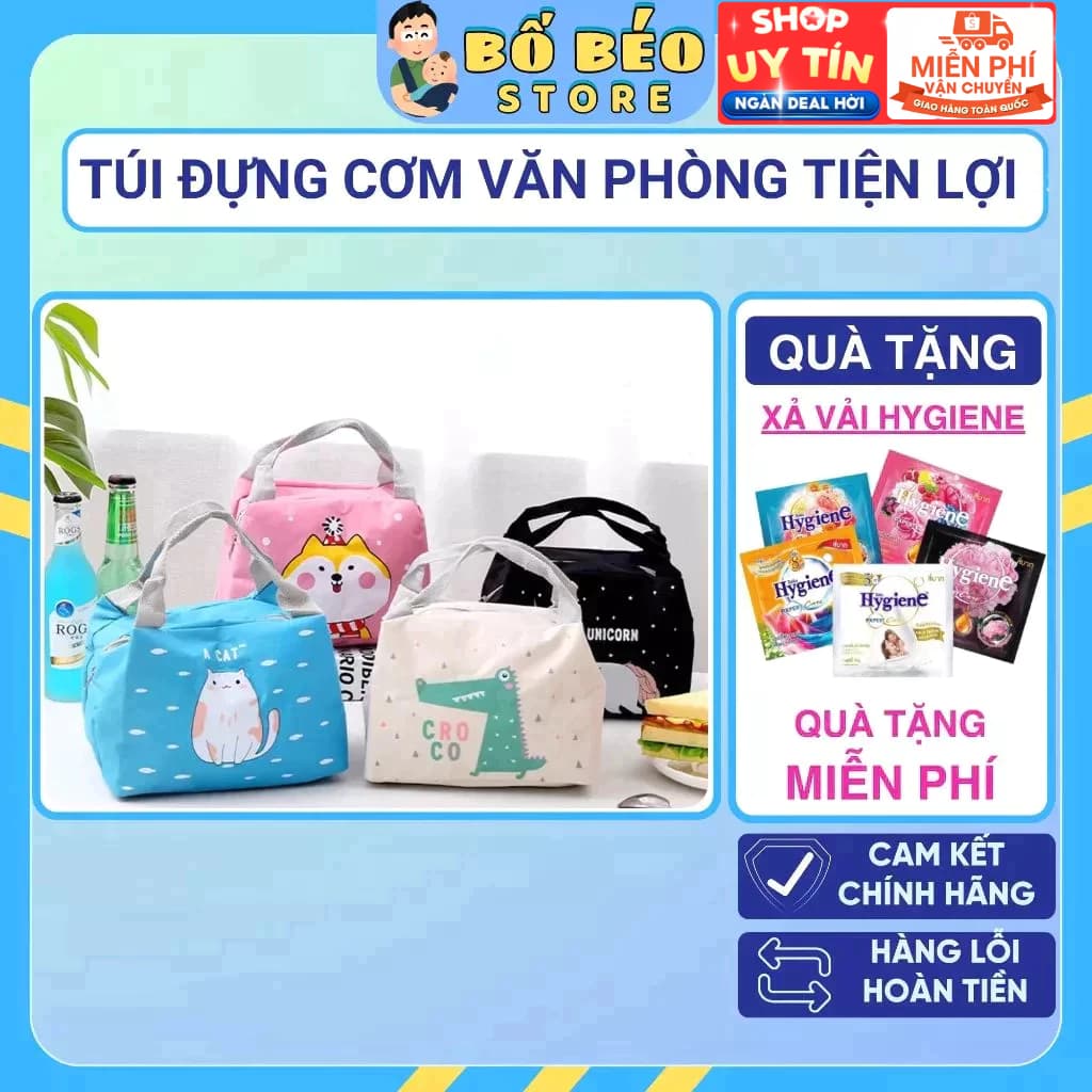 Túi Đựng Đồ Ăn Trưa Hoạt Hình Cute Cho Bé Đựng Hộp Cơm Giữ Nhiệt