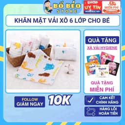 Khăn Xô Sữa Nhăn 6 Lớp Mềm Mại, Hút Ẩm Tuyệt Vời Cho Trẻ Em 1