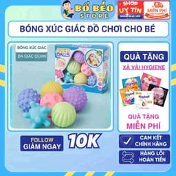 Bóng xúc giác, đồ chơi cầm nắm giúp bé phát triển giác quan thính giác, thị giác, xúc giác, bóp tạo tiếng kêu chút chít 1