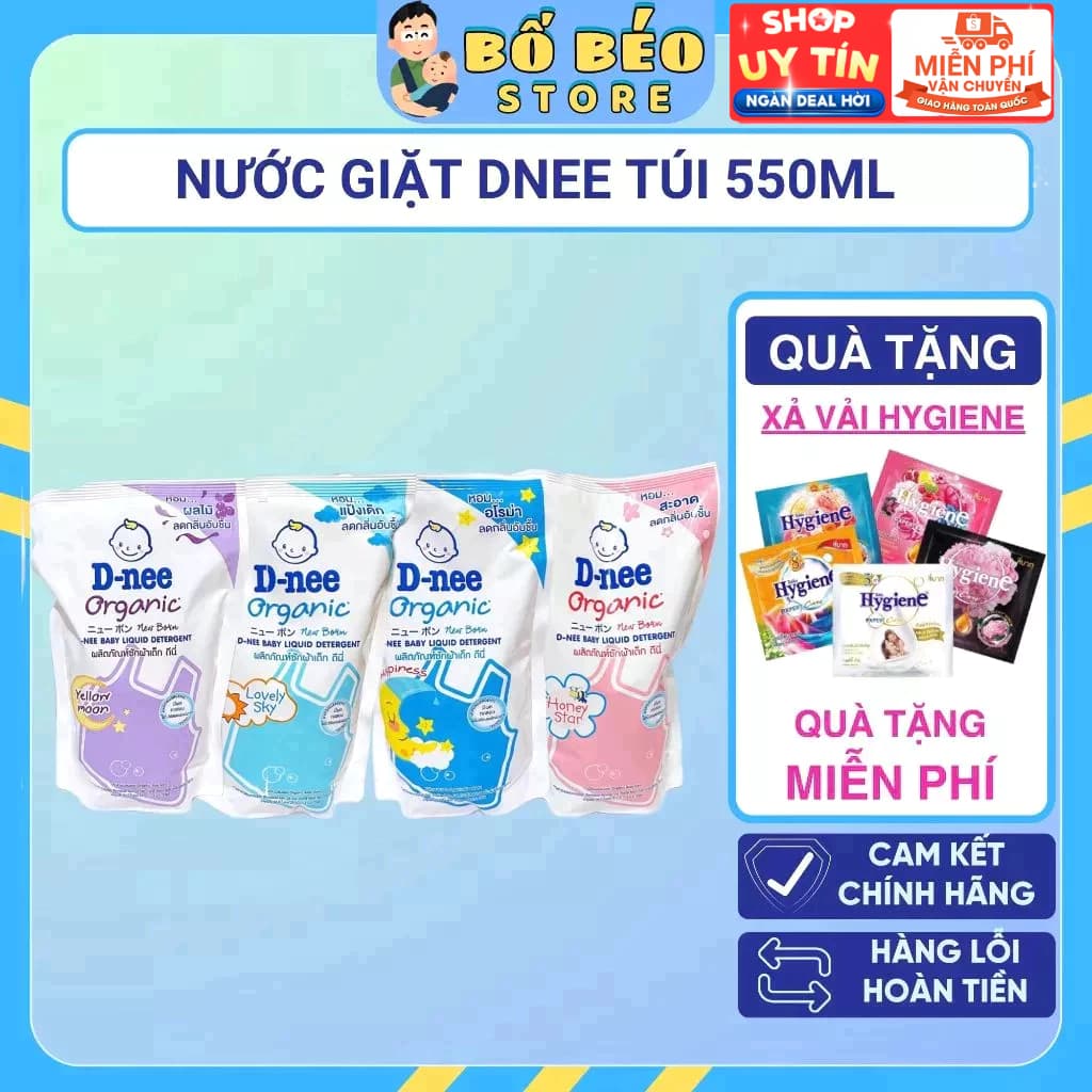 Nước Giặt Xả Dnee Túi 550ml Chính Hãng Thái Lan, An Toàn Cho Bé