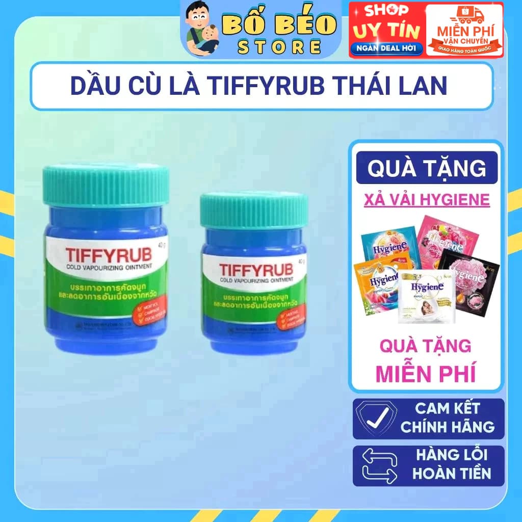 Dầu cù là Tiffyrub Thái Lan cao bôi giảm cảm lạnh, nghẹt mũi không nóng rát an toàn cho bé (20g)