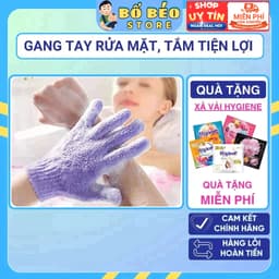 Găng Tay Tắm, Rửa Mặt  Bao Tay Sợi Cotton Tẩy Tế Bào Chết Đa Năng Giúp Mát Xa Và Thẩm thấu Dưỡng Ẩm Cho Da 1