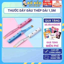 Thước Dây Đầu Thép H4 Đo Vòng Bụng Eo 3 Vòng Kiểm Tra Sức Khỏe Đo Quần Áo May Đồ Dài 1,5m 1