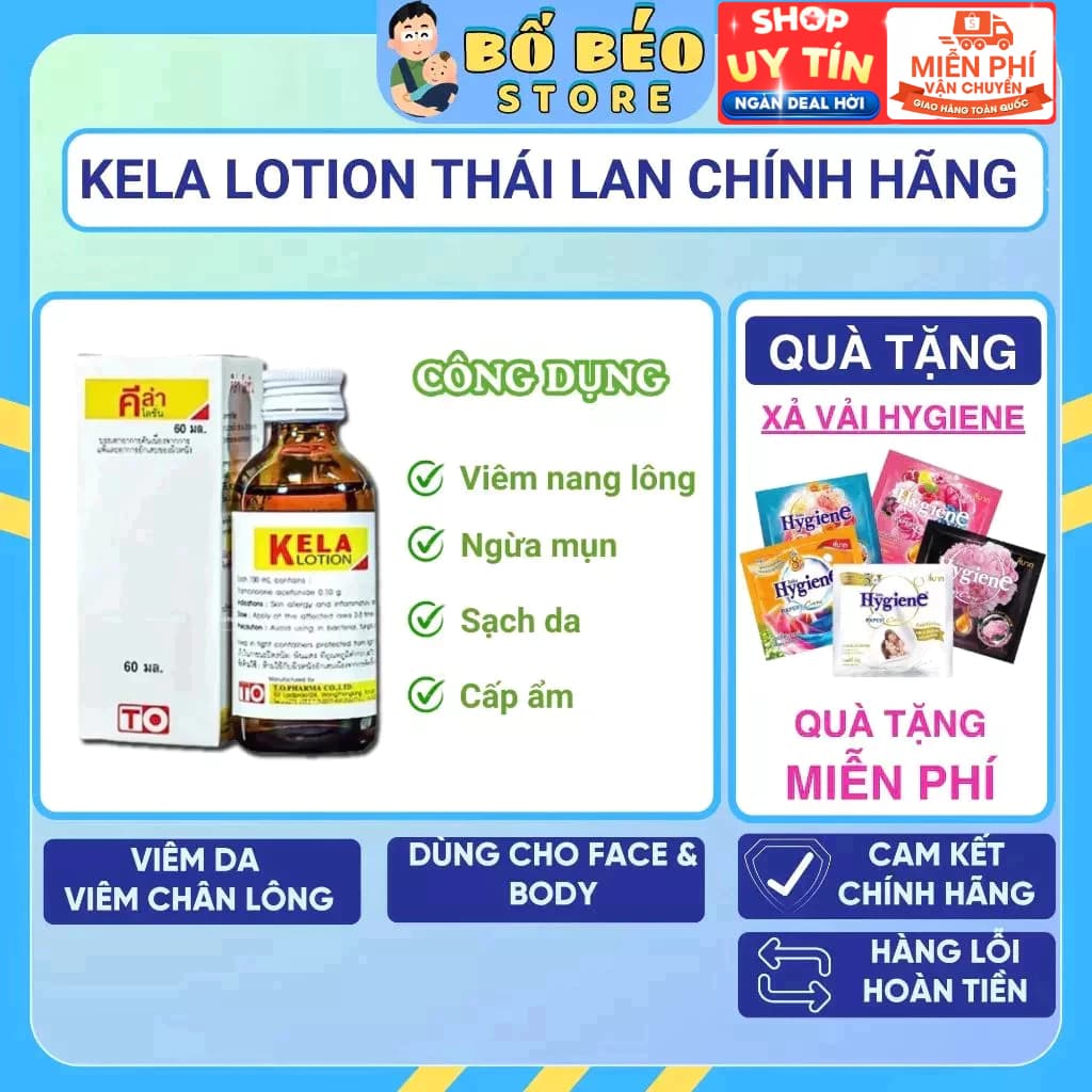 Kela Lotion Thái Lan Dùng Cho Da Viêm Lỗ Chân Lông Giúp Da Mịn Màng 30ml/60ml