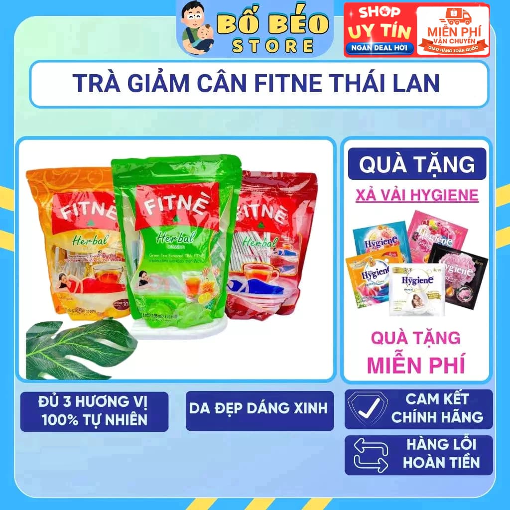 Trà FitneThái Lan trà thảo mộc giúp nhuận tràng, hỗ trợ giảm cân giữ dáng, đủ vị mẫu mới