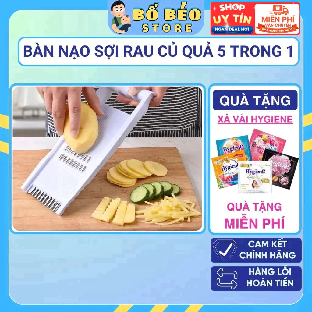 Bộ Dao Gọt Bào Vỏ, Bàn Nạo Sợi Rau Củ Trái Cây Hoa Quả 5 IN 1 Chất Liệu Cao Cấp