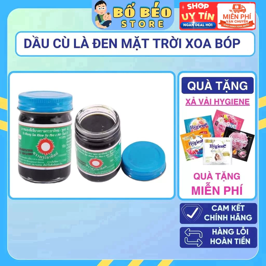 Dầu Cù Là Đen Mặt Trời Cao Xoa Bóp 60g Thái Lan Chính Hãng