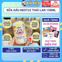 Sữa tươi NESTLE gấu Thái Lan 150ml nguyên kem hỗ trợ tăng cân tăng chiều cao 1
