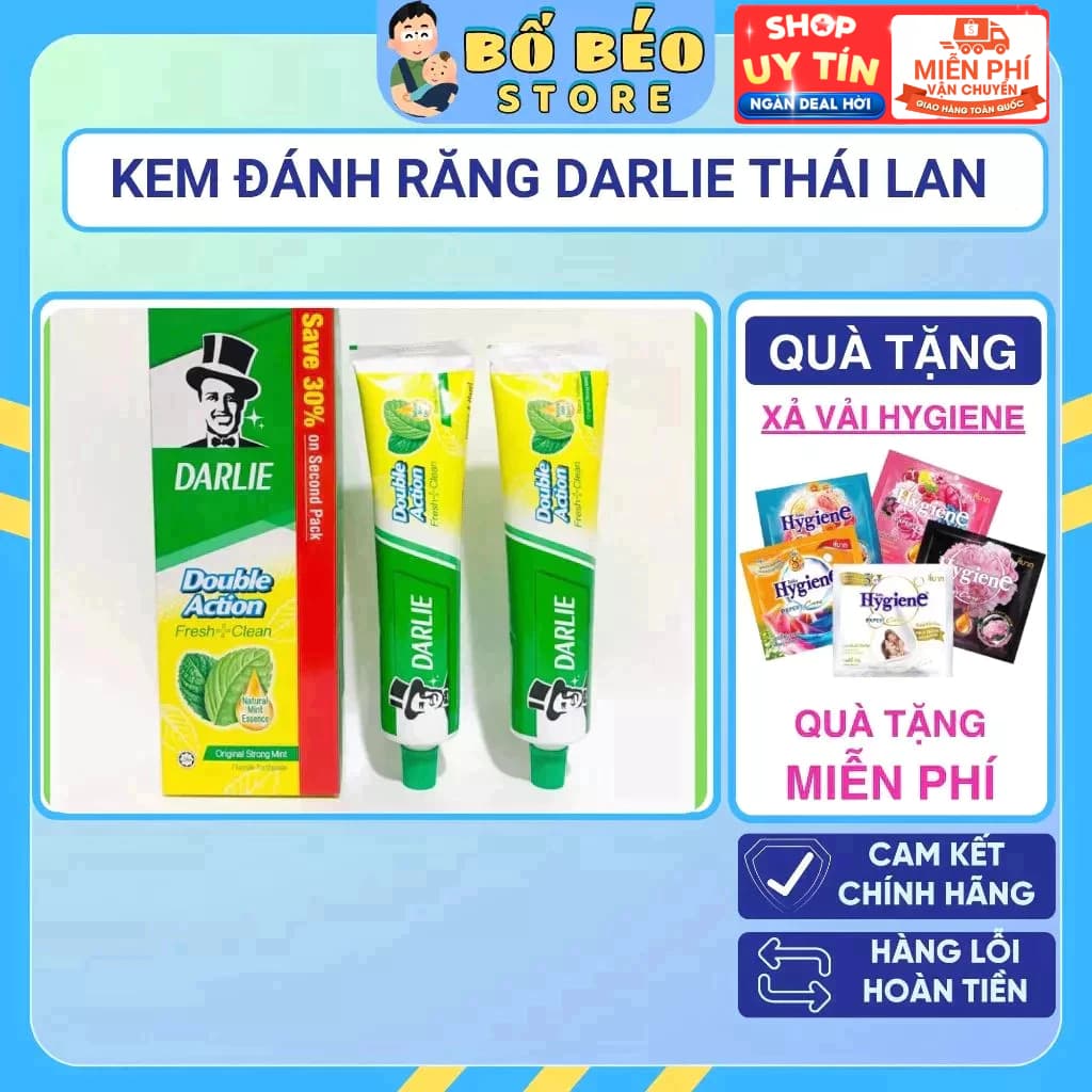 Kem Đánh Răng DARLIE Thái Lan Hộp 2 Tuýp Gấp Đôi Trắng Sáng Tự Tin 150g x 2